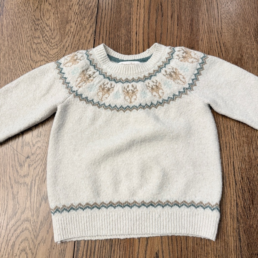 Tommy Bahama Kids Fair Isle Reindeer Christmas Nordic Sweater Size 4T BC - Picture 4 of 8